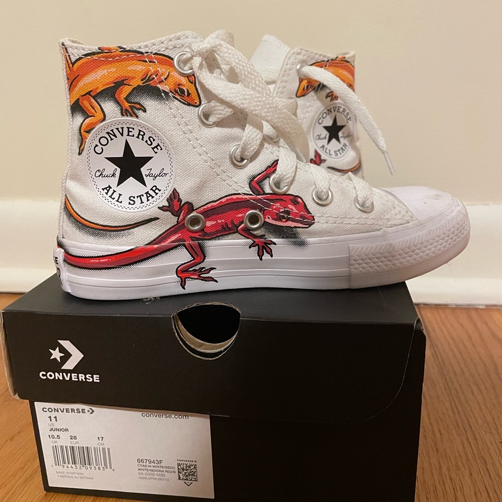 Converse Kids High Too Lizard Sneaks Like New Size 11